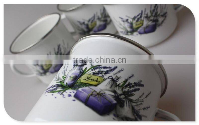 Low MOQ enamel camping mug wholesale , home goods coffee mugs