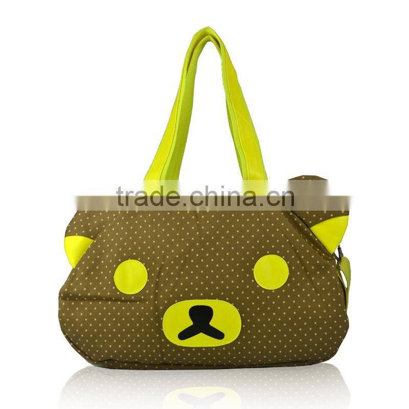 2014 Summer Hot sell Bear Canvas Denim Girl Tote Bag China Manufacturer