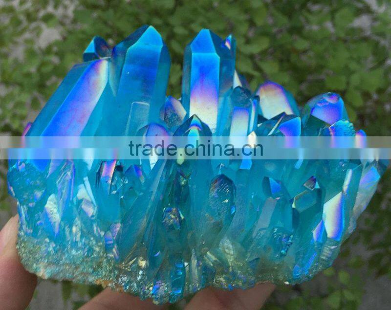 wholesale high quality blue crystal cluster as home or office decoration