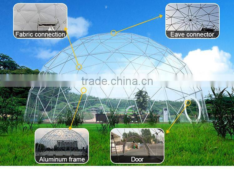 Hot sale pvc fabrics cover roof top dome tent / geodesic dome tent