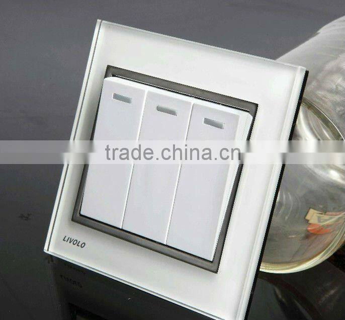 Mothin Sensor Light Switch Glass Panel 2 Gang 1 Way AC110-240V Mothin Sensor Light Switch