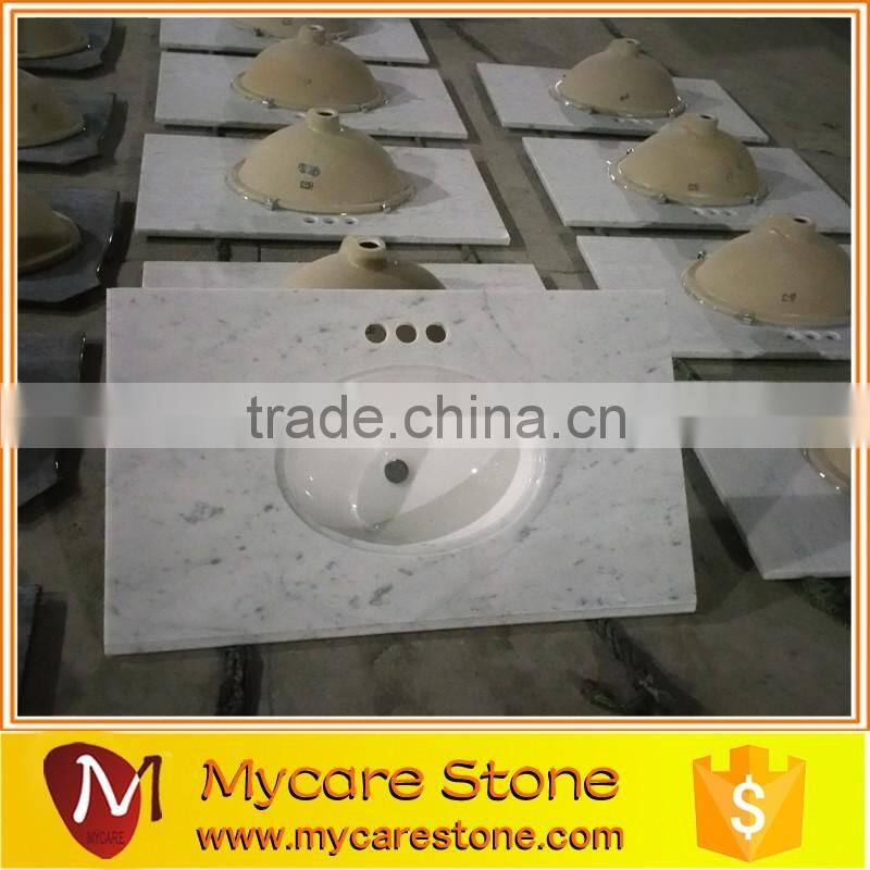 Bathroom Marble vanity top ceramic sink with vanity top