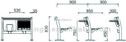 Steel frame wood folding student chair