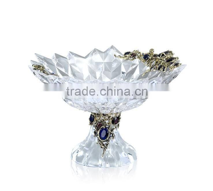 RORO Venice enamel pewter crystal glass fruit holder