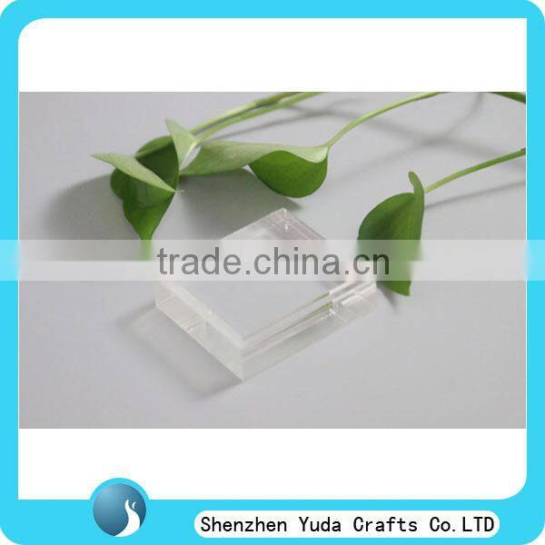 Professional cnc made lucite acryl base, diamond polished clear solid beveled acrylic base