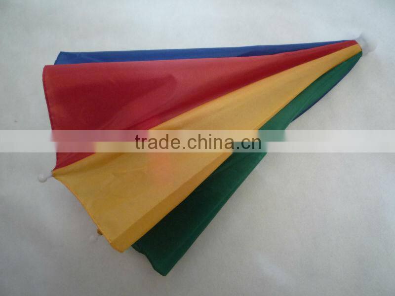 14" whole sale hat umbrella on head