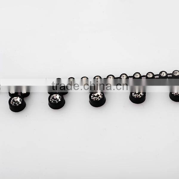 factory sale flower shape ss10 rhinestone palstic trimming