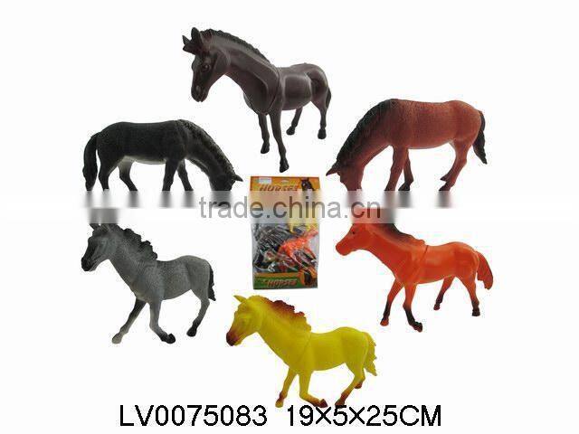 Simulation 7" small toy plastic animal models toy horse famer set 6 IN 1