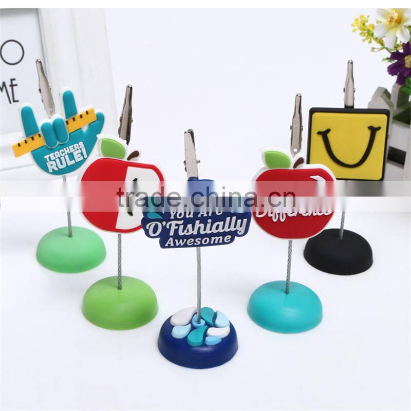 Custom desk card holder clip, card holder standing clip, memo clip