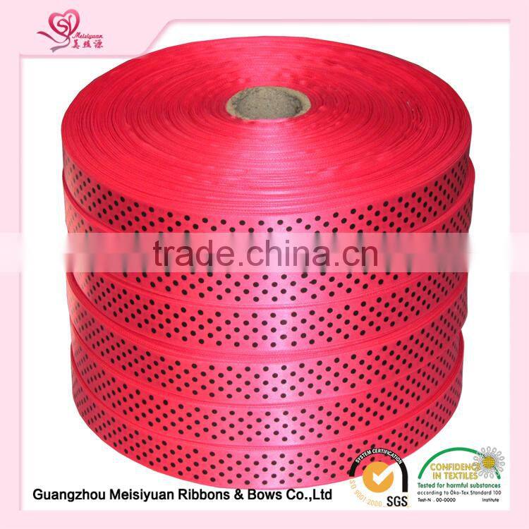 Golden Satin Ribbon Patterned and Words Printing Ribbon