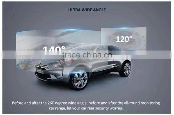 Dual lens 1080P car dash cam camera with GPS function