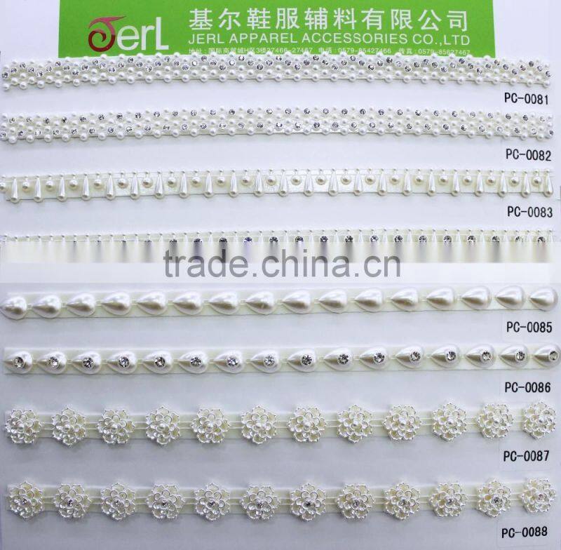 Pretty Fancy Plastic Pearl Chain without Acrystal for Lady Garment