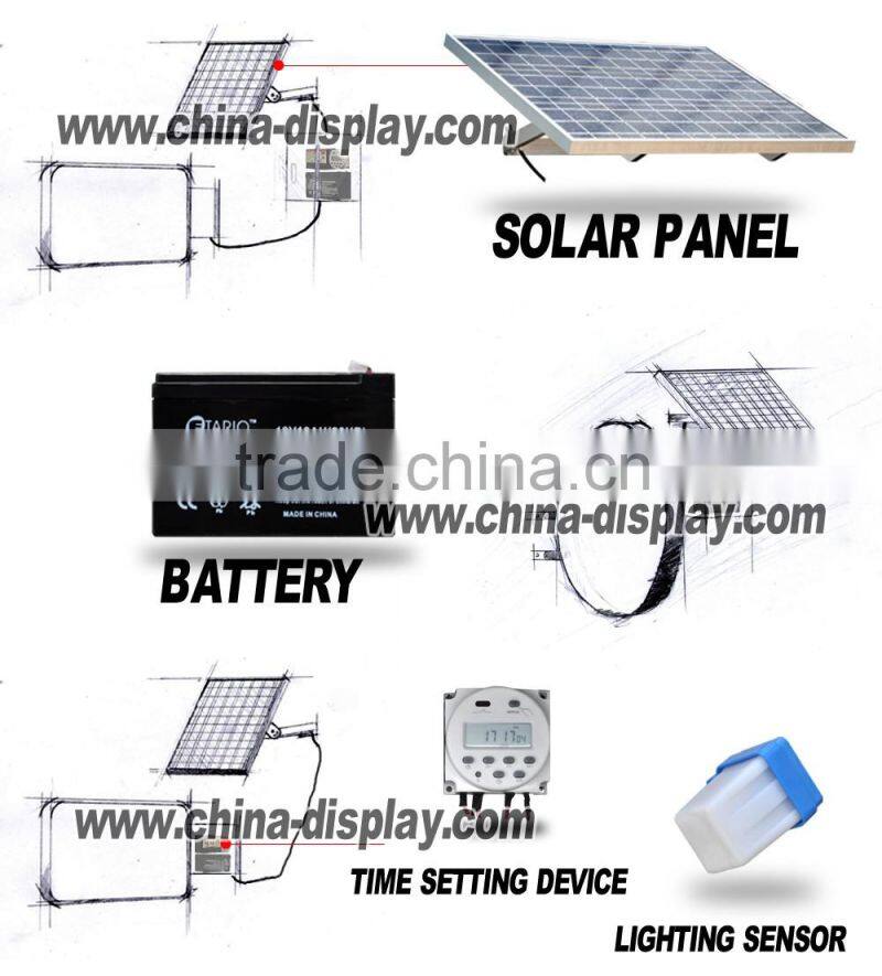 2017 Hot selling outdoor solar LED lighted sign boxes for wholesale