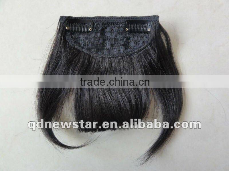 100% human Indian remy hair clip on bangs