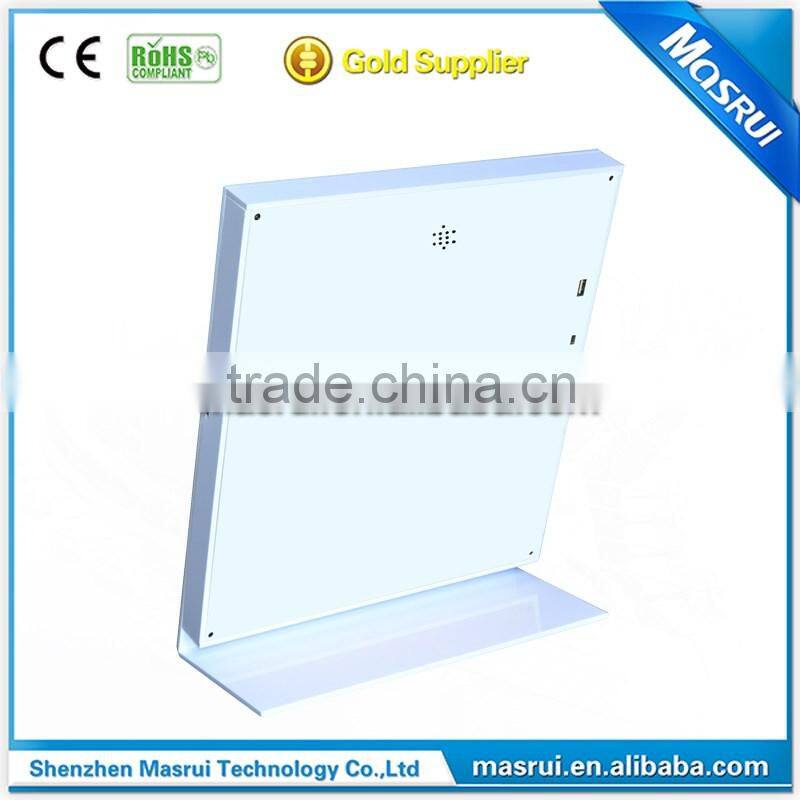 White Acrylic 10inch LCD Video in Print built in 2G Memory ,Motion sensor