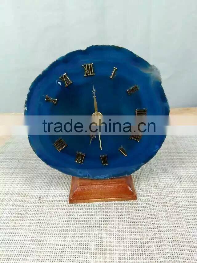 Cute antique agate clock for home decoration