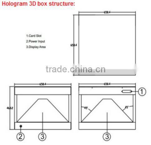 3d advertising displaye Hologarm 3D display showcase/box for advertising, exhibition, cellphone iphone5 launch 2014 new produc