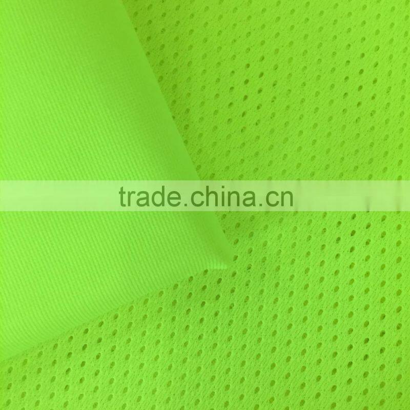 100gsm 100%polyester warp knitted fluorescent fabric for safety vest