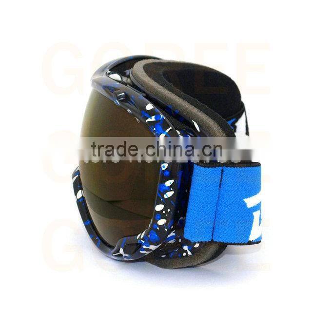 Dual Lenses Ski goggles Snowboard Skate Goggles Motorcycle Off-Road Cycling Blue Lenses Goggle Glasses Eyewear