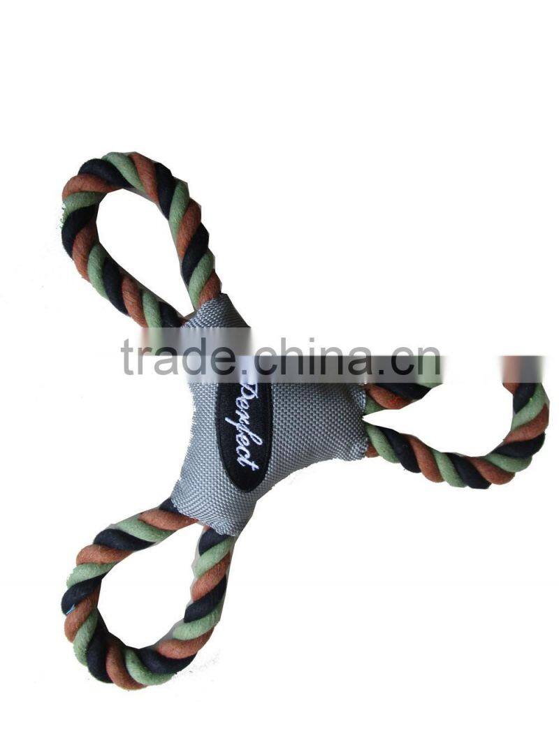 squeaky oxford fabric dog chew toy with rope