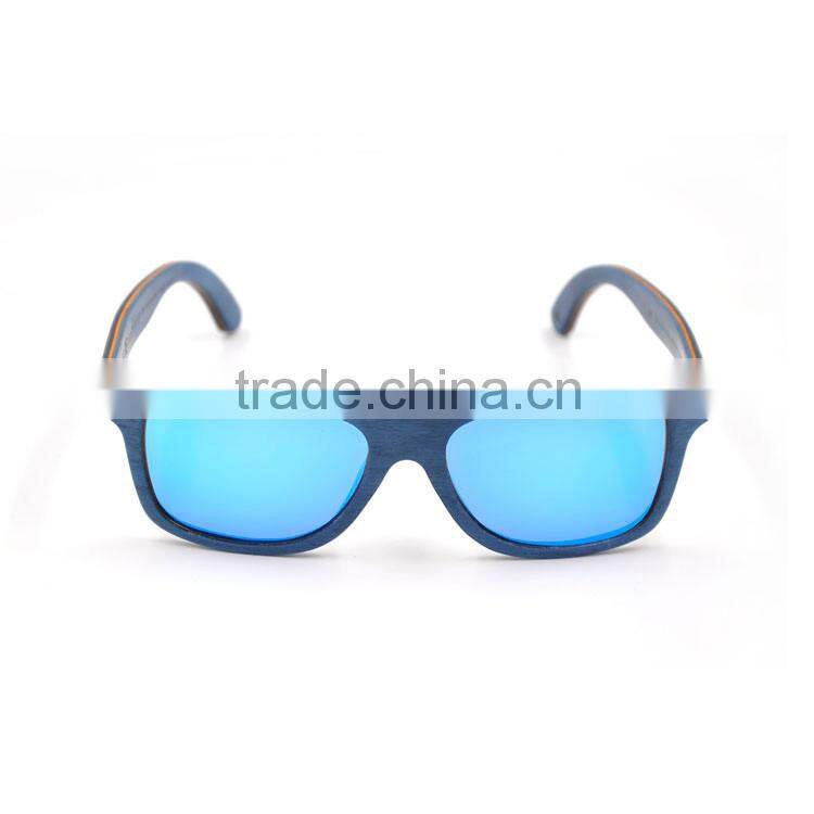 blue lens wooden fishing eyewear colorful wooden sunglasses for women