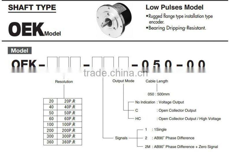 OEK-50-2HC 50ppr japan cnc shaft incremental rotary encoder