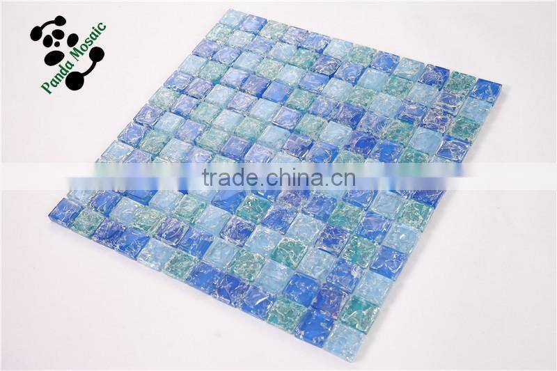 SMS14 300x300mm mosaic Blue crystal glass mosaic for swimming pool tile