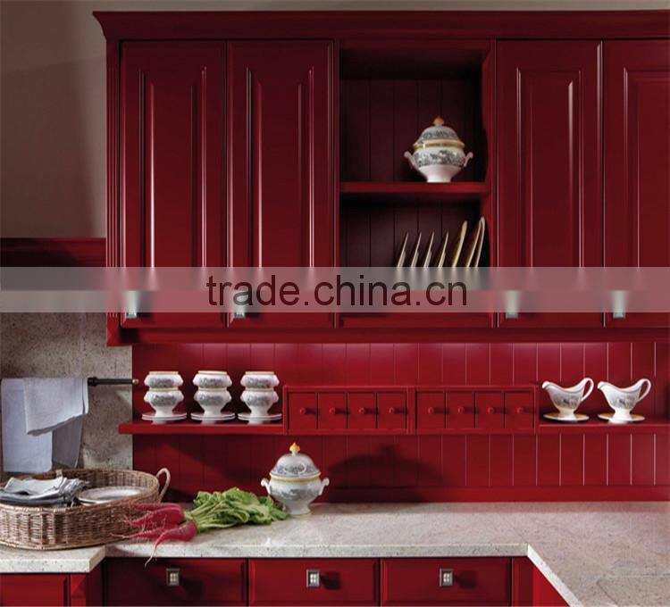 Red Europe kitchen vanity cabinet, popular kitchen cabinet model