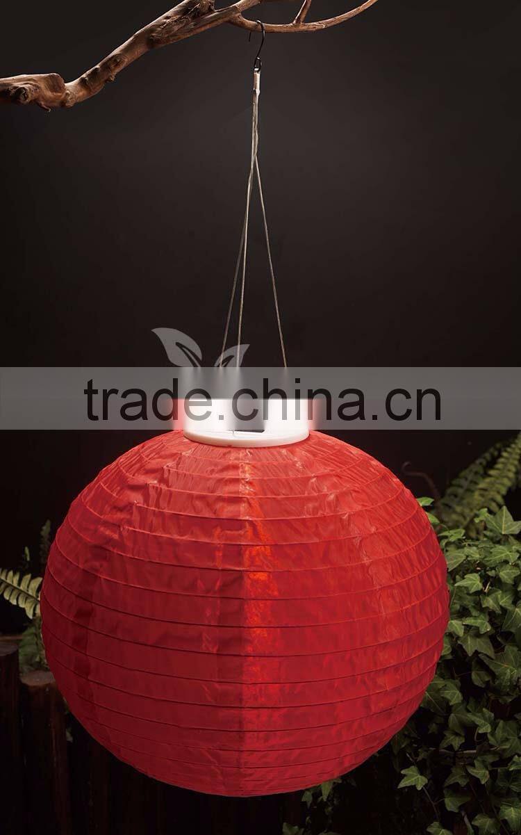 chinese lantern waterproof Rechargeable Nylon Solar Lanterns, decorative lantern round high quality, multicolor lantern solar