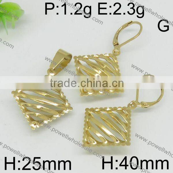 Fashion made in china stainless steel 24k saudi gold jewelry set