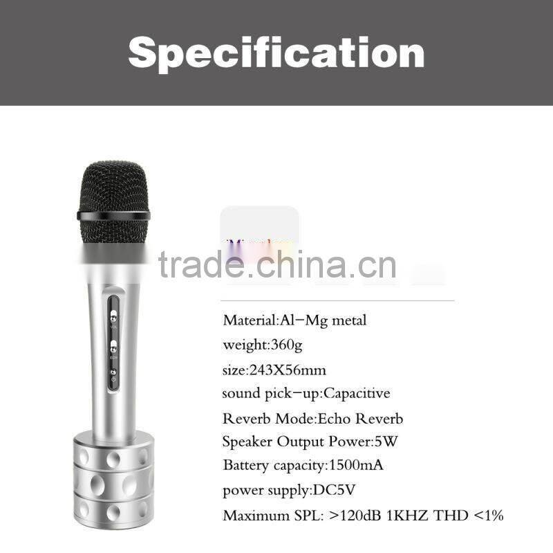Portable wireless microphone bluetooth stereo Karaoke microphone