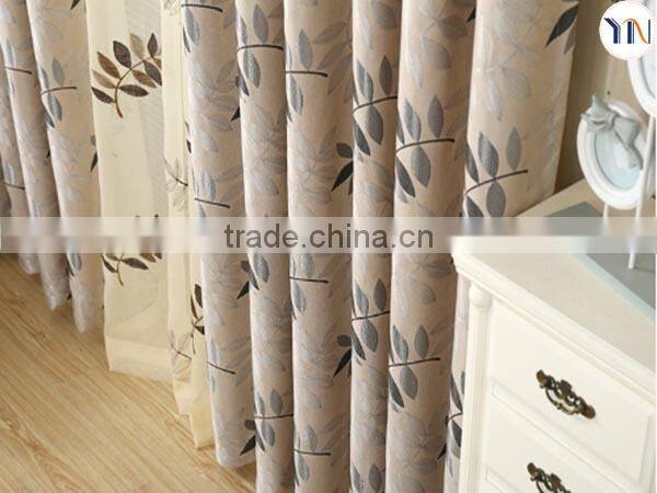 polyester jacquard blackout fabric for dubai curtain, curtain for living room, flame retardant finished curtain