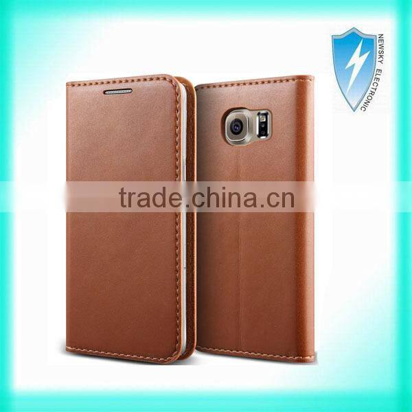 Hot sales product For Samsung S6 Flip Leather Cover Case