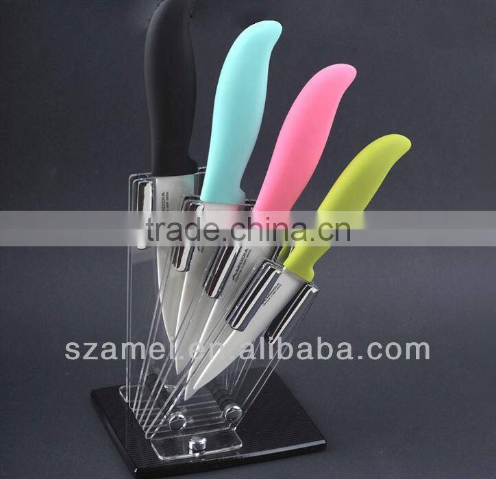 exquisite half round crystal acrylic knife display stand