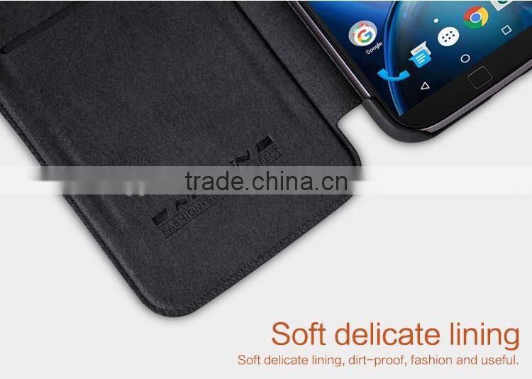 Quality Flip Leather Case For MOTO G4 PLUS, NILLKIN Qin PU flip leather phone Case BUSINESS CARD CASE CLASSIC RESTRO