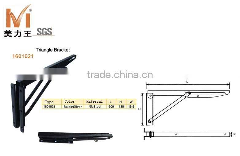 black or silver steel wall triangle bracket