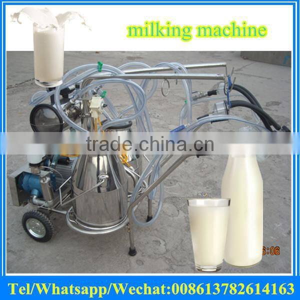 cow sheep and goat milking machine / double stainless steel buckets portable milking machine