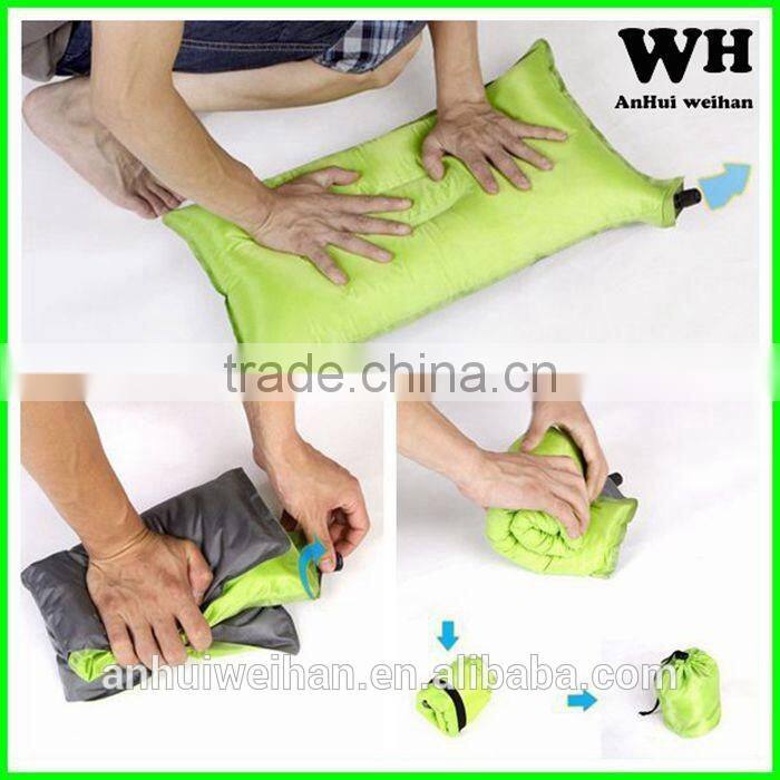 Good Quality Polyester Outdoor Inflatable Travel Pillow, Neck Pillow