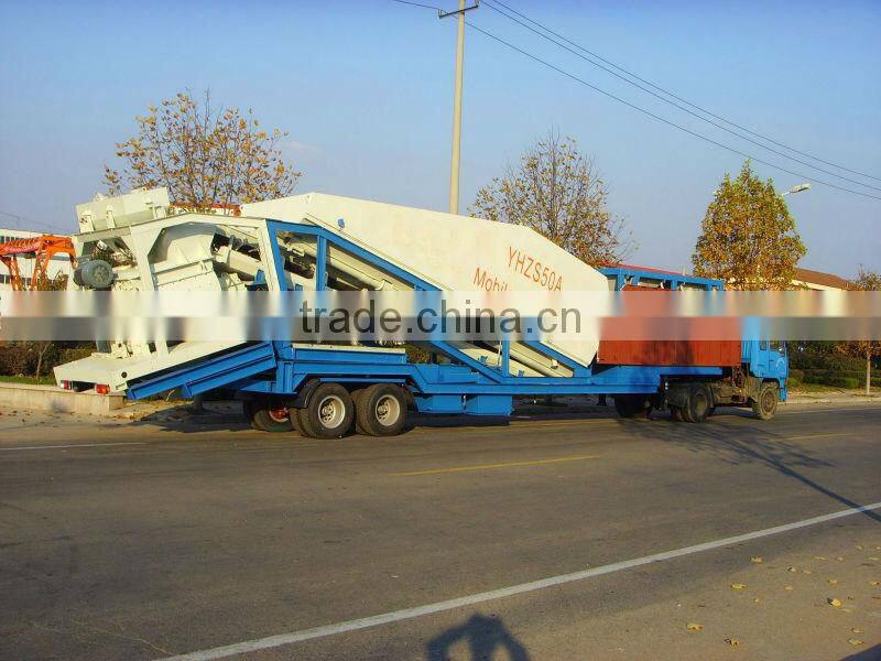 portable concrete mixing plant YHZS25 for different site use