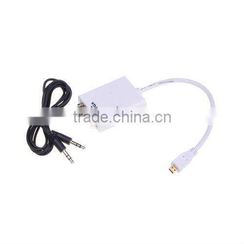 Mini HDMI to VGA + Aduio HD Conversion Cable Adapter For Computer DVD
