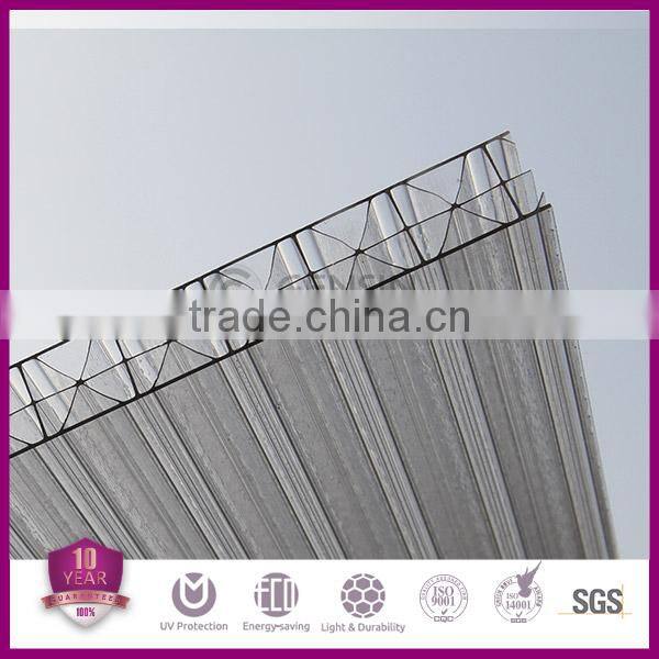 Polycarbonate Multi-wall Partition Panel For Indoor Decoration High Light Transmission Three Walls X-structure core Durable