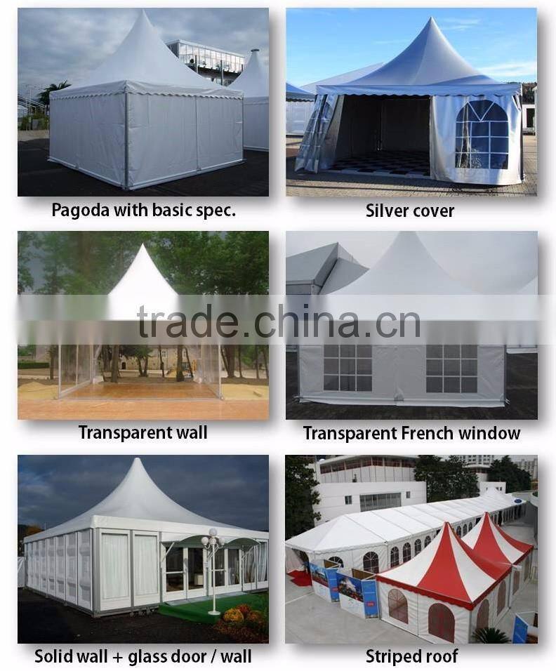Hot sale good quality high peak wedding tent 6x6m pagoda for sale