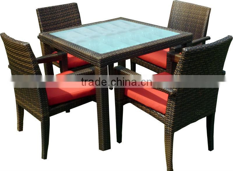 stylish rattan dining set with stackable chair 2107+2048