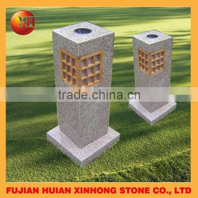 White stone maru yukimi lantern decorative pagoda