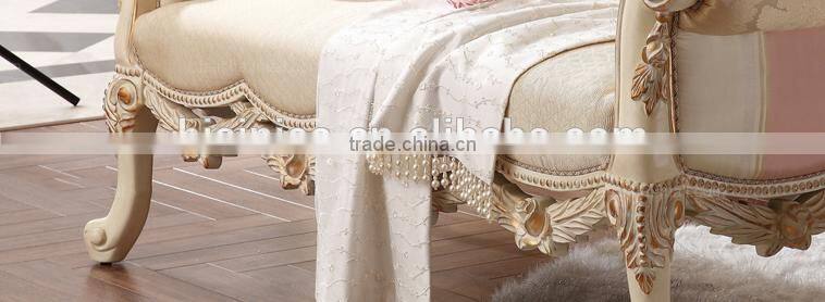 French new classical home furniture solid wood floral carving matching bed bench