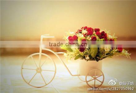 2-tier wrought iron patio decorative bicycle flower pots PL08-6645