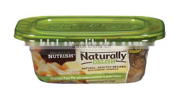 disposable cutom IML FDA plastic pet wet food storage container cup