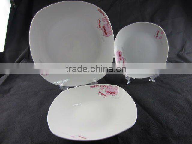 12 pcs dinnerware set with pig pattern decal