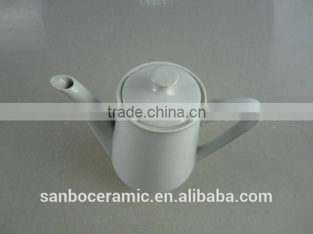 White Wholesale Ceramic Porcelain Teapot with Lid, Large Size