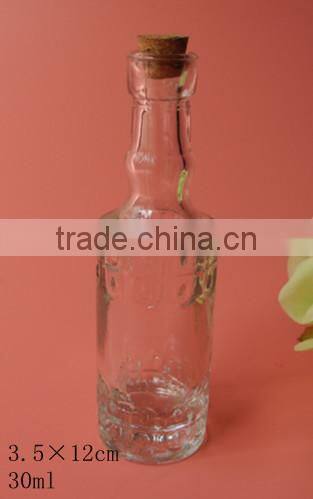 cheap liquid use mini glass cork bottle